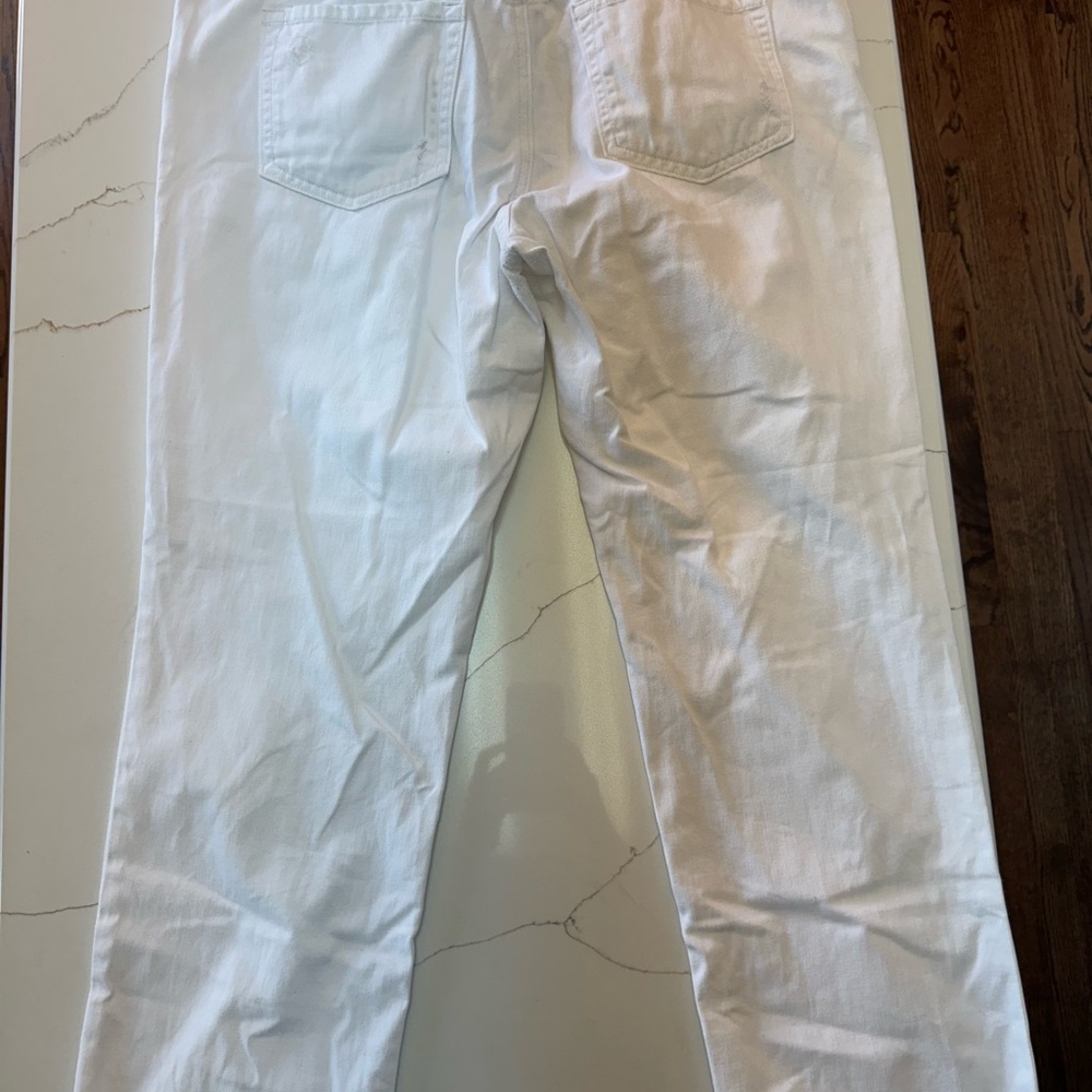 LOFT Boyfriend distressed White Denim Jeans